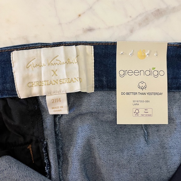 Christian Siriano x Gloria Vanderbilt Collab Sharp Denim Trouser Pant Size 27/4 - Picture 7 of 7